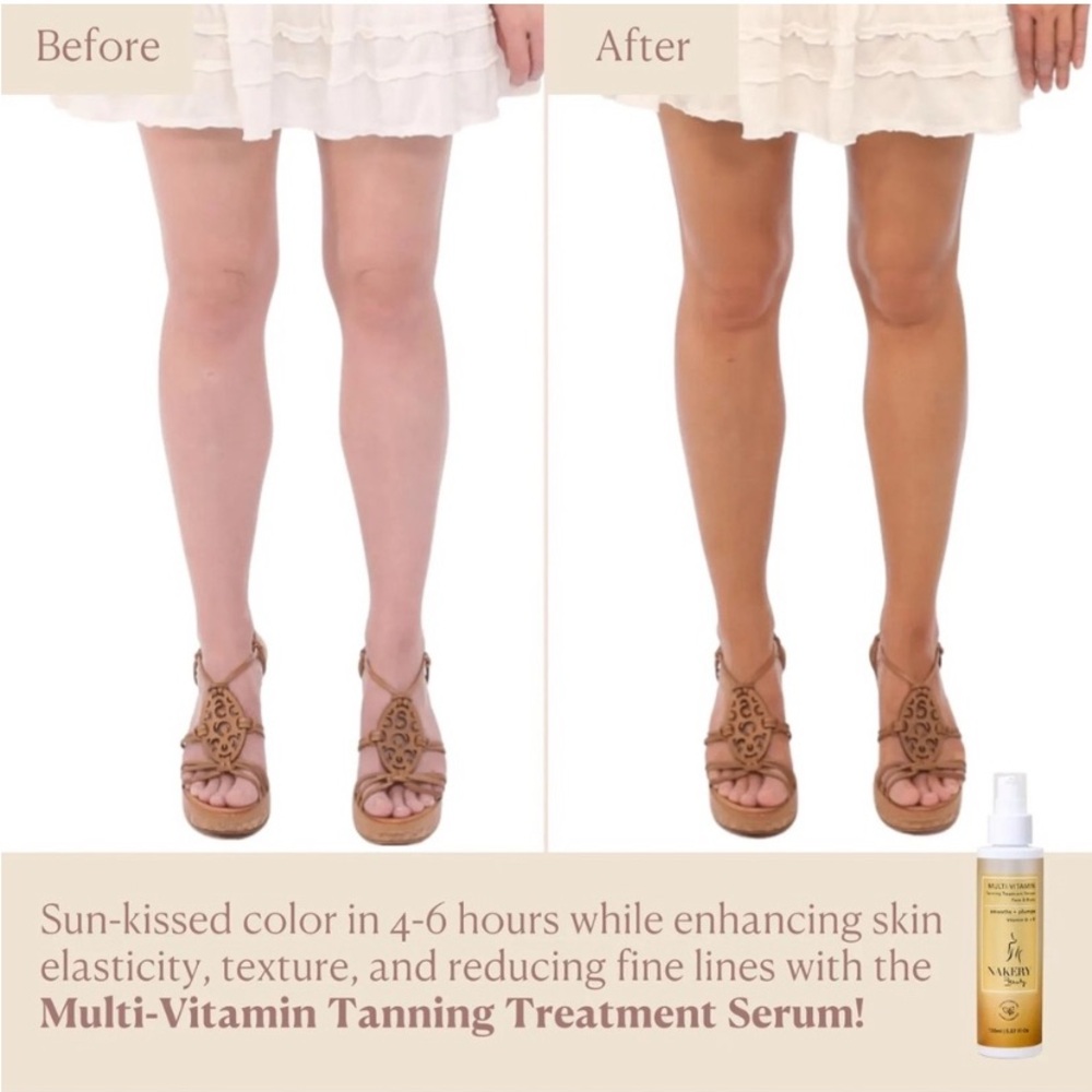 Nakery Beauty Multi-Vitamin Tanning Treatment Serum -Gold Bottle, New and Sealed - Picture 2 of 3